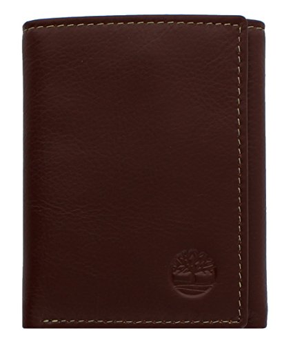 Timberland Men's Exclusive Blix Fine Leather Trifold Wallet (Brown)