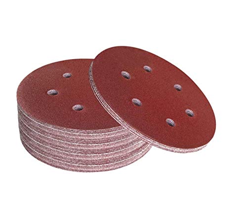 50Pcs Sanding Discs,125mm 8 Holes Hook and Loop Sander Pads for Random Orbital Sander(320 Grits)