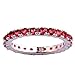 Psiroy 925 Sterling Silver Created Ruby Spinel Filled Eternity Stacking Ring Band