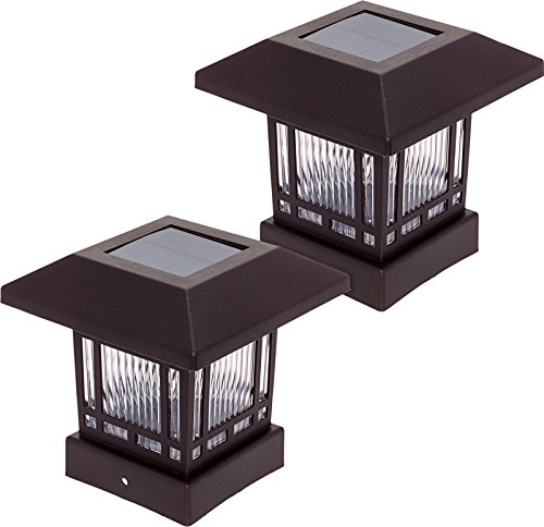 Westinghouse  2 Pack Solar 20 Lumens Post Cap Light for 4 x 4 Wood Posts (Remington Bronze)