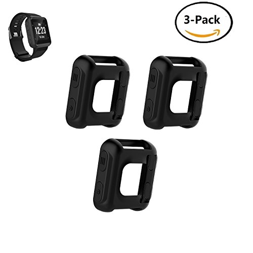 Band Covers for Forerunner 35 Watch,TenCloud Garmin Forerunner 35 Approach S20 Watch Accessories Silicone Protector Case Replacement (Black-3 Packs)