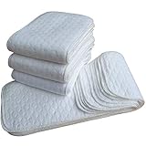 10 Pcs Baby Washable Diaper, Misaky Cotton Reusable Soft Cloth Inserts Diaper
