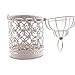 Tealight Holder,Small Vintage Candle Lantern Decorative Metal Candle Holders for Hanging or Table Top Home Decor Wedding Party Accessories,White,5.5 inch Height