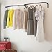 Wall Mounted Adjustable Durable Steel Clothes Rack Set of 2 Drying and Hanging Closet Bar Rail Organizer (Black)