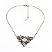 Lares Domi Vintage Gold-tone Crystal Incrusted Created Gemstones Classic Art Deco Style Pendant Necklace