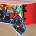 DC Comics Justice League Superheros Birthday Party Supplies | Serves 16 | Dinner or Lunch Paper Plates Cake Plates Cups Napkins Banner Table Cover and Premium Plastic Cutlery