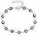 Edforce Stainless Steel Women's Charm Enamel Evil Eye Protection Link Chain Bracelet