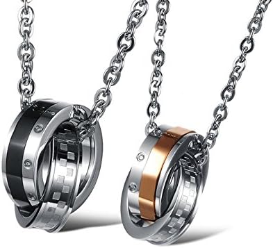 ASTERIA Jewelry His &amp; Hers Matching Set Titanium stainless steel Couple Pendant Necklace Korean Love Style in a Gift Box
