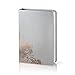 Executive Notebook for Women Girls Friends Gift, A5 Writing College Ruled Journal, Blank and Lined Cream Paper, Silver Faux Leather with Rose Gold Emboss on Gift Box (Light Silver)