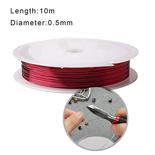 WODE Shop 9 Pieces Jewelry Beading Wire Kit, 7 Rolls 7 Colors 11Yd Jewelry Beading Wire Roll Uncoated Copper Wire Tarnish Resistant with 2 Pieces Pliers for Jewelry Making Supplies and Craft
