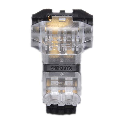 2 Pin T Connector for 22/20/18 AWG Wiring,Max DC/AC 300V 10A,IDC Self Stripping,T Tap Wire Splicer to Connect Branches to Main Wire,Car,LED Lighting,Video/Audio,and More,Clear Cover,10 PCS - Thumbnail 2