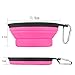 Aigou Set of 2 Portable Travel Dog Bowl, Lightweight Collapsible Pet Cat Bowl Travel Bowl Water Feeder Bowl with Carabiner (Hot Pink)