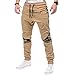 Percy Perry Mens Athletic Workout Sweatpants Casual Trousers with Cargo Pockets
