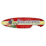 Wall Art Shark Bite Surfboard Crafted Of Pine Wood in Red