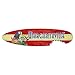 Wall Art Shark Bite Surfboard Crafted Of Pine Wood in Red