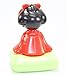 Red Sitting Geisha Green Base Solar Powered Japanese Kimono Girl Car Bobble Head Doll Toy Home Decor Figurine Birthday Blessing Gift US Seller