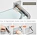 BESy Bathroom Lavatory Glass Shelf with Towel Bar and Rail, Wall Mount with Screws Towel Rack,Heavy Duty SUS304 Stainless Steel Storage Shelves, Square Base, Brushed Nickel Finish