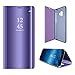 HONTECH Galaxy S9 Case, Translucent View Mirror Flip Electroplate Stand Case for Samsung Galaxy S9 (Violet)