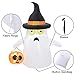 Superjare 4 Ft Halloween Inflatable Ghost & Pumpkin, Blow up Decoration with LED Light, Ghost with Witch Hat, Indoor & Outdoor, Yard & Lawn Decor