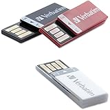 Verbatim 8GB Clip-it USB Drive Flash Drive 3 Pack, Black, White, Red 98674