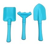 Wassontec Kids Gardening Children Garden Tools Set Small Plastic Shovel Rake and Trowel, Toy Shovels for Kid Toddler Garden Tool Toys(Blue)