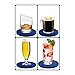 Large Drink Coasters - Absorbs Moisture and Prevents Table Damage, Modern Blue Rubber Coaster with Non-Slip Bottom for Drinking Glasses, 6 Pack