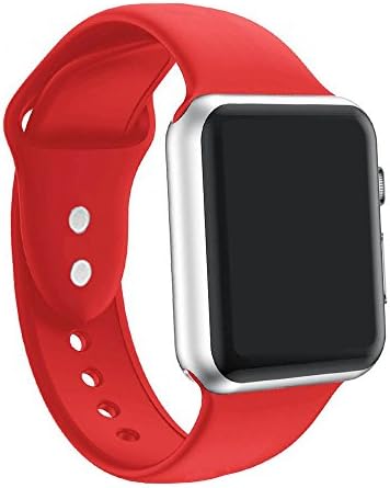 ic6Space Apple Watch Band, Premium Soft Silicone Sports Replacement Strap for Apple Watch (Red, 38mm-m/l)