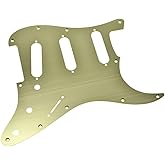 KAISH 11 Hole Metal Aluminum Anodized Modern Style ST/Strat SSS Pickguard Guitar Pick Guard Scratch Plate for USA/Mexico Stratocaster/Strat Gold