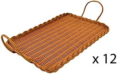 Bakers Window Polywicker Tray with Handles, Bread, Cake, Pastry Display or Serving (12 Trays)