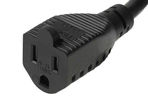 1ft Ultra Low Profile Angle NEMA 5-15P to 5-15R with 12 inches 16/3 AWG SJT