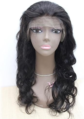 Forawme Womem's 18 Inch Remy Virgin Brazillian Body Wave Human Hair Full Lace Wigs 130% Density 1B Natural Black Female Wigs Store