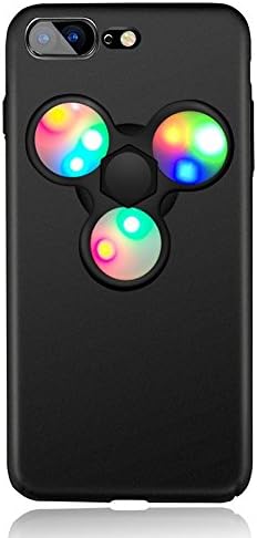 iphone 7 fingertip gyro shell case, glowing ultimate ultra-thin high-level frosted hard shell protective shell (black)