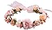 Love Sweety Rose Flower Crown Wreath Wedding Headband Wrist Band Set (Coral)