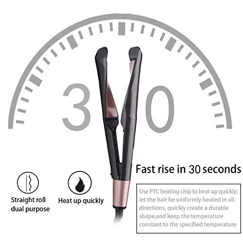 Hair Straightener Curling Iron,HI NINGER 2 in 1 Tourmaline Twisted Curling Flat Iron with LCD Digital Display, Auto Hair Styling Tools for All Types Hair,Rotation Adjustable Temperature 210℉-450℉