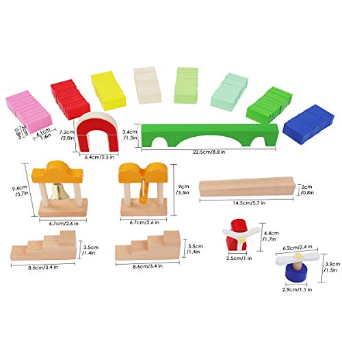 Lewo 200 PCS Wooden Dominoes Set Letters Number Building Blocks Racing Tile Games Educational Toys for Kids