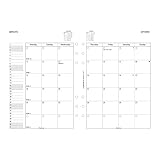 Filofax Month on Two Pages Refill for 2016 A5 Size Monthly Calendar, 8.25 x 5.75