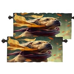 Batmerry Autumn Dogs Leaves Valance