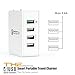 (Qualcomm Certified) THE Electronics Quick charge 3.0 USB Fast charging US Travel AC wall adapter for Samsung Motorola Nokia HTC Lenovo Smartphone Tablets (White 4 Port)