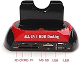 USB 2.0 Docking Station Dual Bay 2.5/3.5" HDD SSD SATA IDE Clone OTB view 2