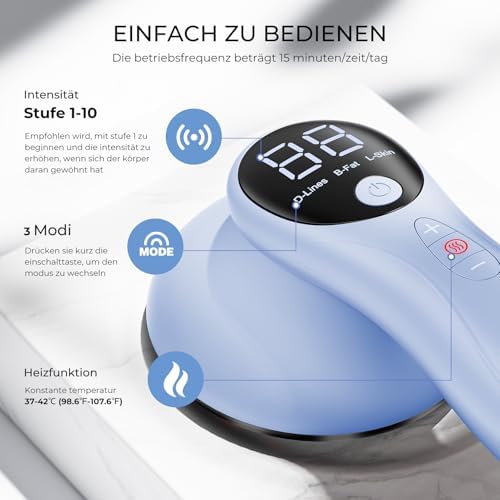 Cellulite Massagegerät mit 4 MassageköPfen, Anti Lipödem Handmassagegerät