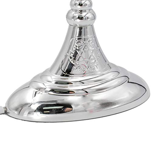 image for The Dreidel Company Traditional LED Electric Silver Hanukkah Menorah -