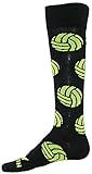 Red Lion Spike Volleyball Knee High Socks ( Black / Neon Green - Medium )