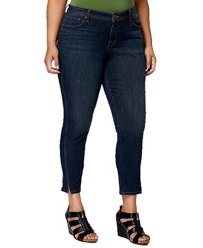 Style Co Plus Size Split-Cuff Skinny Ankle Jeans in Hudson Wash