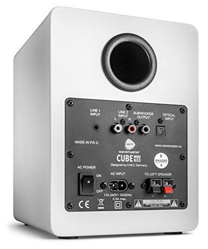 Wavemaster CUBE MINI bamboo - Regallautsprecher-System (36 Watt) mit Bluetooth-Streaming, Digitalanschluss und IR-Fernbedienung, Aktiv-Boxen, Nutzung für TV/Tablet/Smartphone, Bambus (66372
