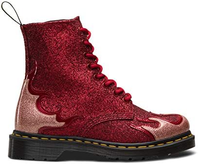 Dr Martens Pascal Flame Glitter 1460 Boots (Red Glitter)