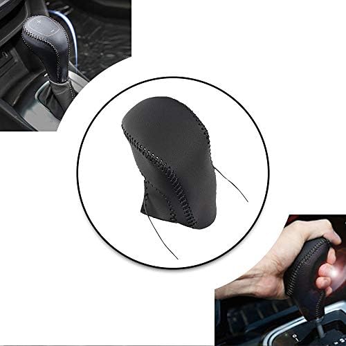 Non-slip Black Genuine Leather Gear Shift Knob Cover For Buick ENCORE 2013-2015 Shift Lever Protector Trim Black Thread E Type: Automotive