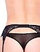 Mio Classic Lovely Daisy Black Lace Garter Belt Suspender Belt PPP-11 Sml