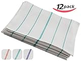 Utopia 100% Cotton Kitchen Dish Towels with Stripes, Easy Care, Ringspun Cotton for Maximum Softness and Absorbency, 12-Pack - Green (15
