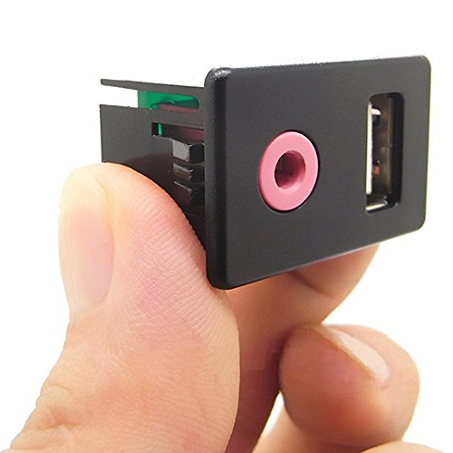 CHELINK Universal 1.5M Flush Mount Cable Autos 3.5mm USB AUX Headphone Male Jack Mounting Modified Socket for Volkswagen Toyota, Car, Vehicle, Marine, Bike, Boat, Motorcycle