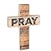 P. Graham Dunn Pray Distressed Look 7 x 5 Wood Wall Art Cross Plaque